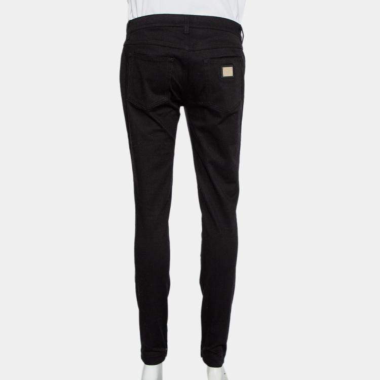 Pre Owned Dolce & Gabbana Black Denim Zip Detail Pretty Skinny Jeans M