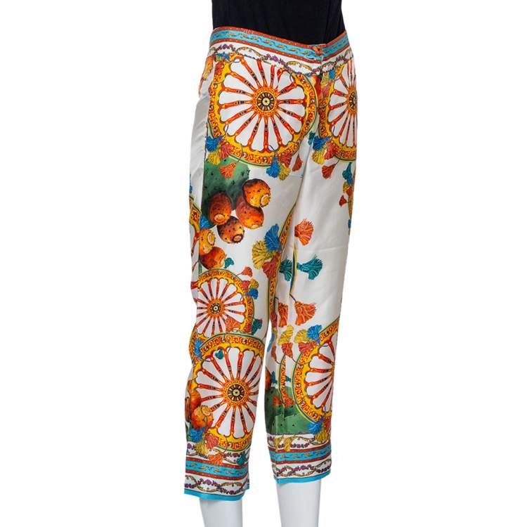 مملوكة مسبقًا Dolce and Gabbana Multicolor Sicilian Print Pants S
