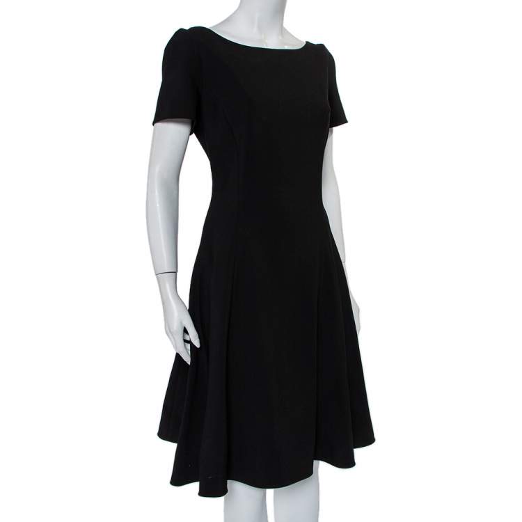 Pre Owned Dolce & Gabbana Black Crepe Crystal Detail Midi Dress L