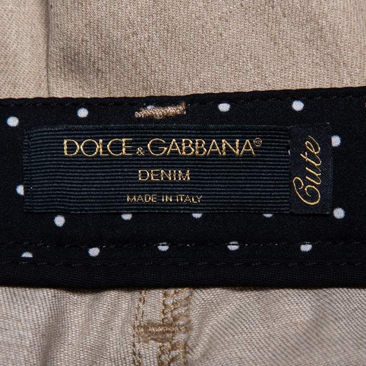 Pre Owned Dolce & Gabbana Beige Denim Cute Fit Jeans S