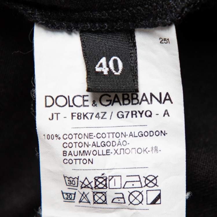 Pre Owned Dolce & Gabbana Black Fashion Explosion Printed Cotton Crewneck T-Shirt S