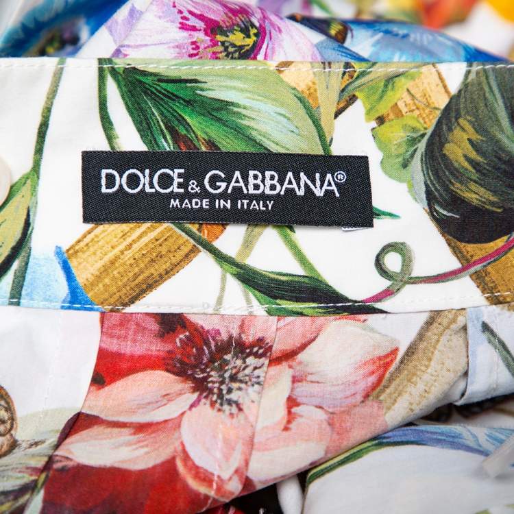 Pre Owned Dolce & Gabbana Multicolor Bamboo Printed Cotton Tiered Maxi Skirt M