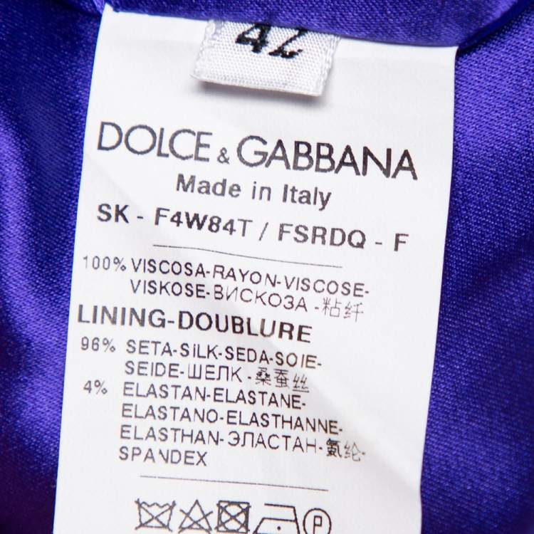 Pre Owned Dolce & Gabbana Purple Enchanted Forest Printed Crepe Pencil Skirt M