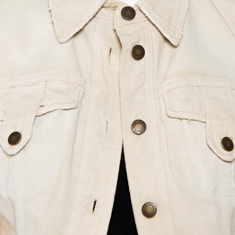 Pre Owned Dolce & Gabbana Vintage Beige Denim Button Front Jacket M