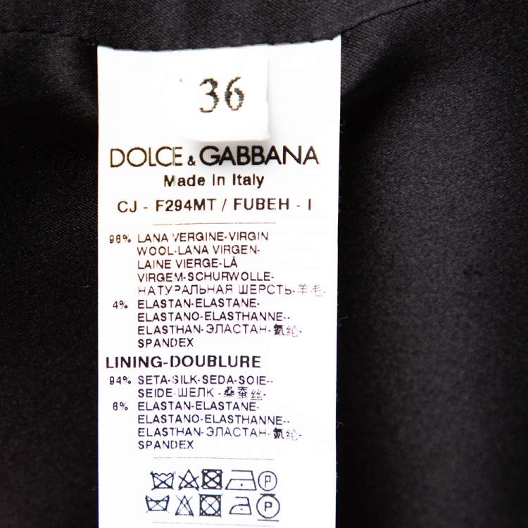 Pre Owned Dolce & Gabbana Black Wool Lace Up Detail Button Front Blazer XS