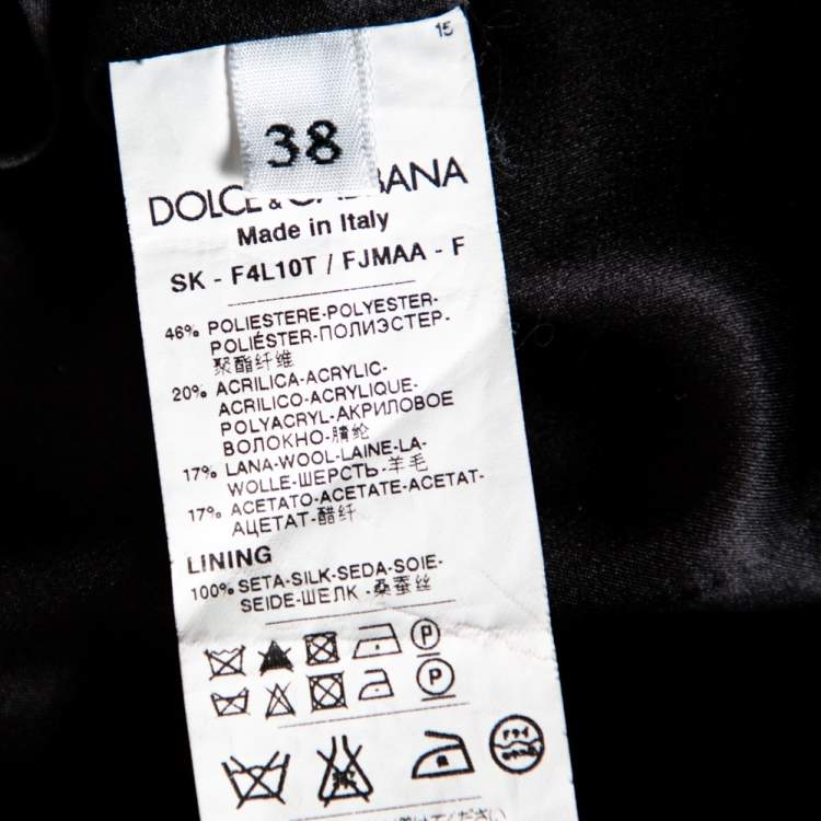 Pre Owned Dolce & Gabbana Black Floral Jacquard Mini Skirt S