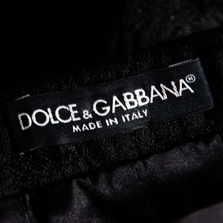 Pre Owned Dolce & Gabbana Black Floral Jacquard Mini Skirt S