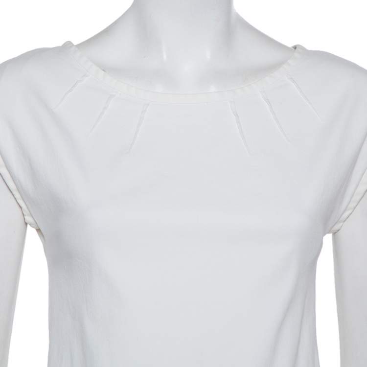 Pre Owned Dolce & Gabbana White Denim Mini Dress S