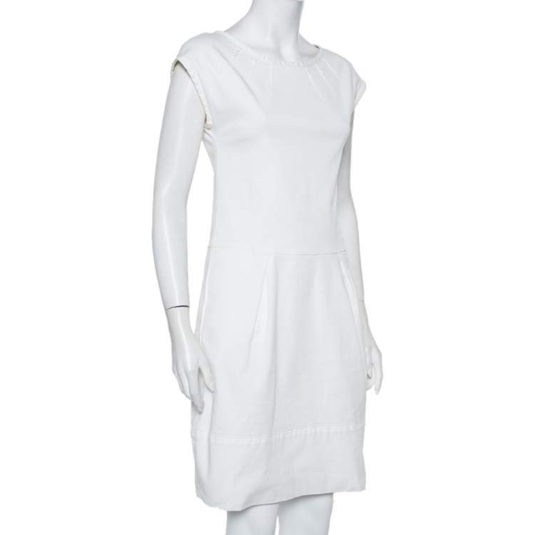 Pre Owned Dolce & Gabbana White Denim Mini Dress S