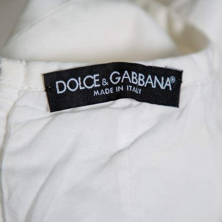 Pre Owned Dolce & Gabbana White Denim Mini Dress S