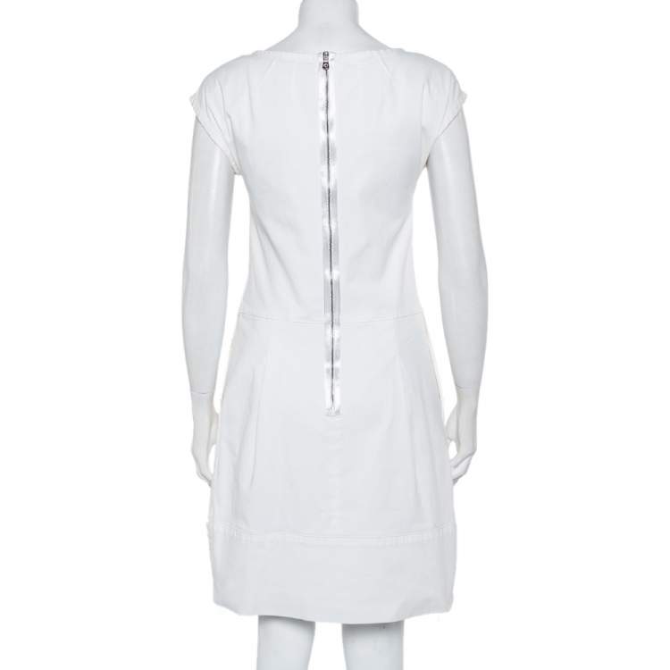 Pre Owned Dolce & Gabbana White Denim Mini Dress S