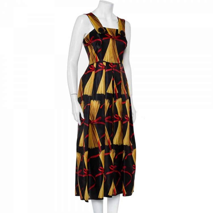 Dolce & Gabbana Black Spaghetti Print Silk Organza Midi Dress S Dolce &  Gabbana | TLC