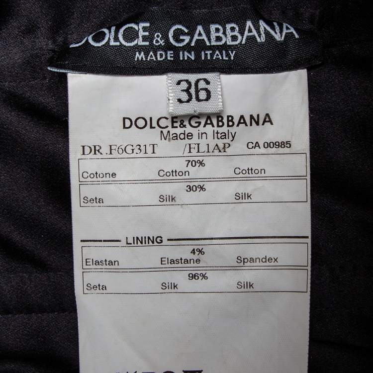 Pre Owned Dolce & Gabbana Black Cutwork Chiffon Bustier Detail Sleeveless Midi Dress XS