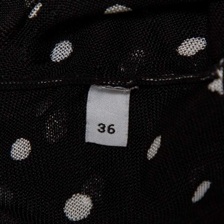 Pre Owned Dolce & Gabbana  Black Polka Dot Knit Button Front Cardigan XS