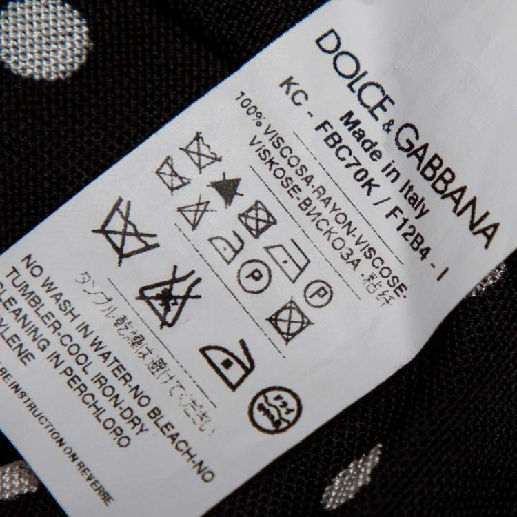 Pre Owned Dolce & Gabbana  Black Polka Dot Knit Button Front Cardigan XS