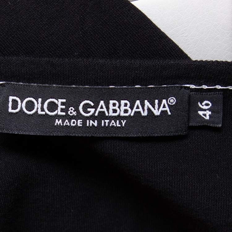 Pre Owned Dolce & Gabbana Black Cotton Long Sleeve T-Shirt L