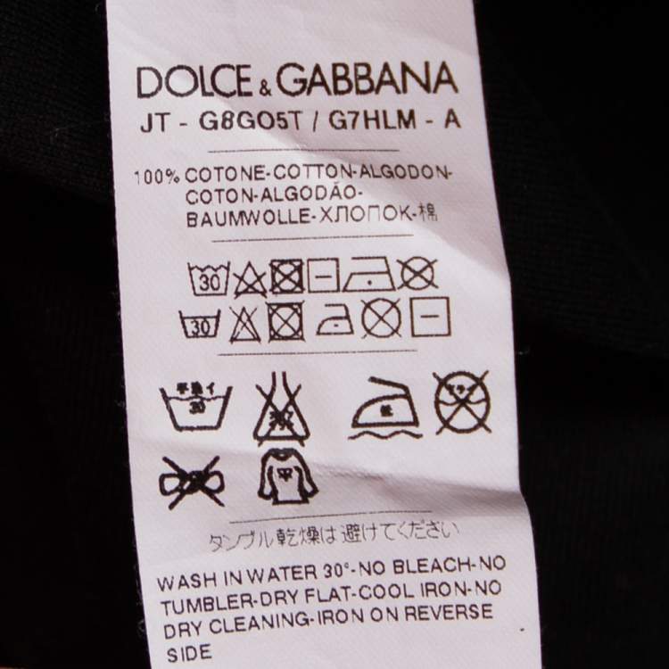 Pre Owned Dolce & Gabbana Black Cotton Long Sleeve T-Shirt L