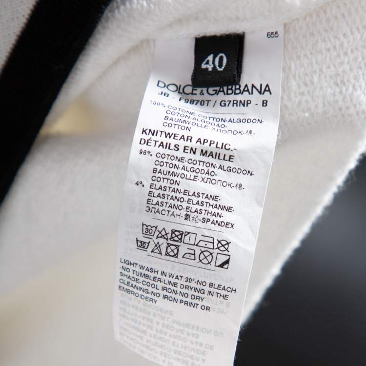 Pre Owned Dolce & Gabbana White Cotton Logo Printed Hooded Sweatshirt S   