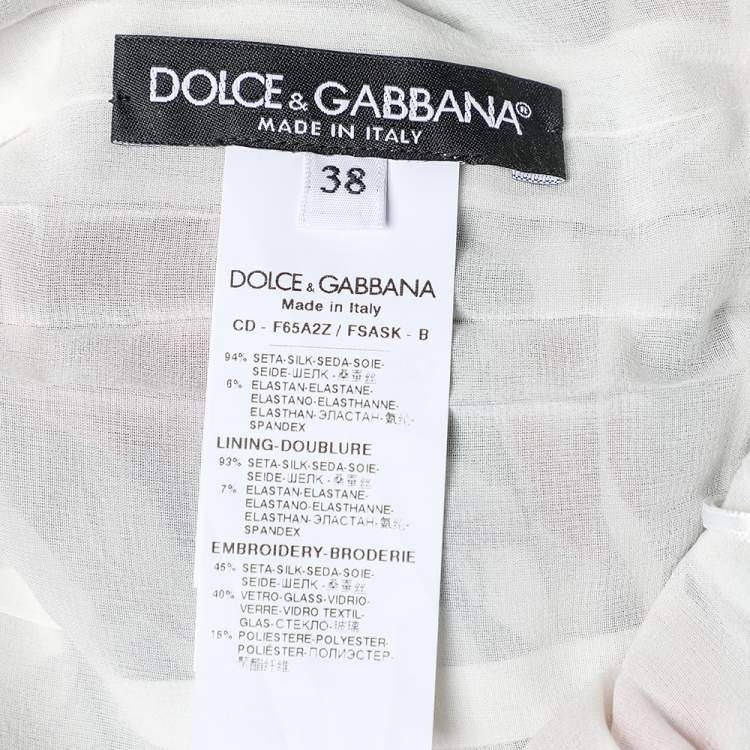 Pre Owned Dolce & Gabbana Multicolor Floral Printed Silk Crepe Ruched Midi Dress S