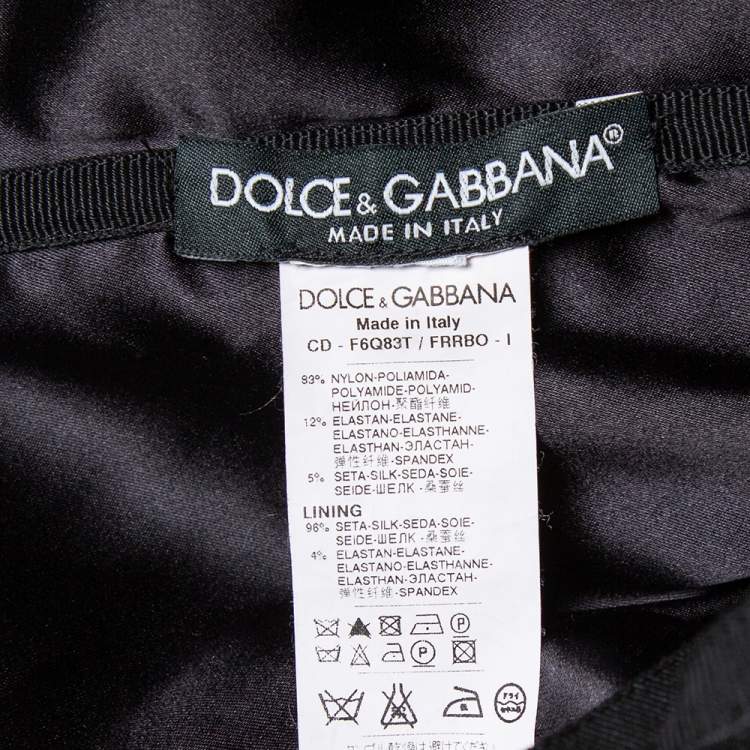 Pre Owned Dolce & Gabbana Black Knit Ruched Midi Dress M