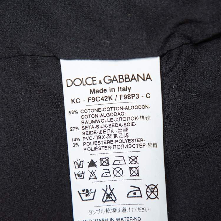 Pre Owned Dolce & Gabbana Black Sequin Embellished Knit Zip Front Jacket L