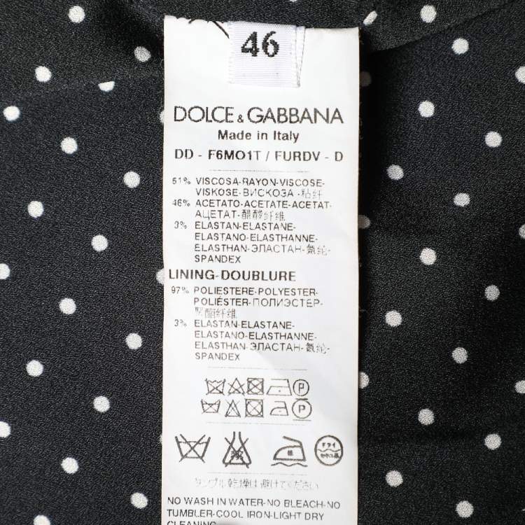Pre Owned Dolce & Gabbana Black Crepe Ruffled Hem Sleeveless Midi Dress L