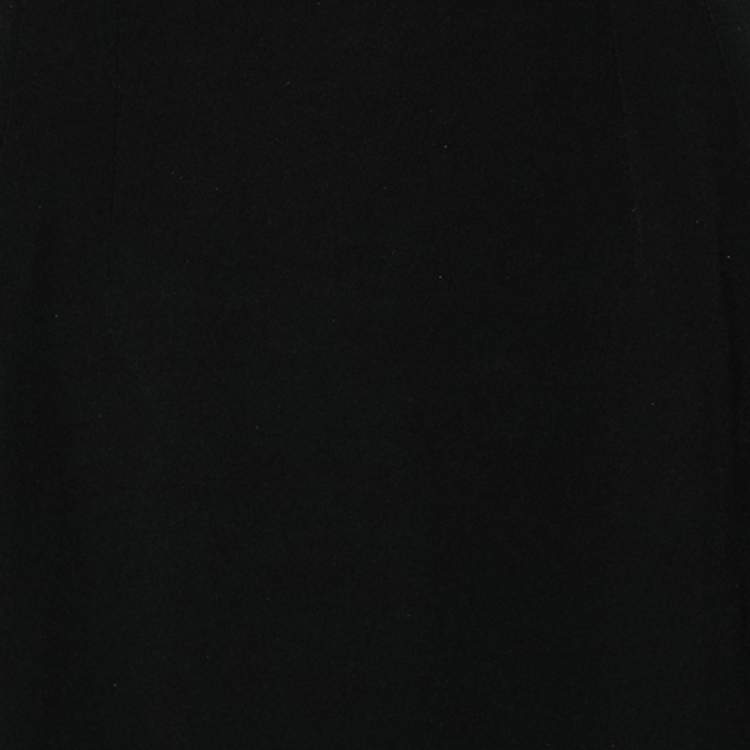 Pre Owned Dolce & Gabbana Black Crepe Ruffled Hem Sleeveless Midi Dress L