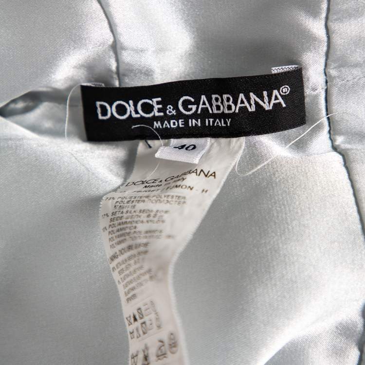 مملوكة مسب�قًا Dolce & Gabbana Blue Embossed Jacquard Sheath Dress S