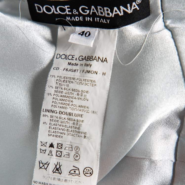 مملوكة مسبقًا Dolce & Gabbana Blue Embossed Jacquard Sheath Dress S