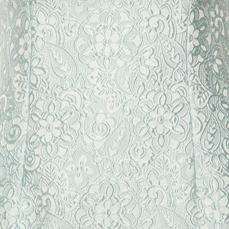 مملوكة مسبقًا Dolce & Gabbana Blue Embossed Jacquard Sheath Dress S