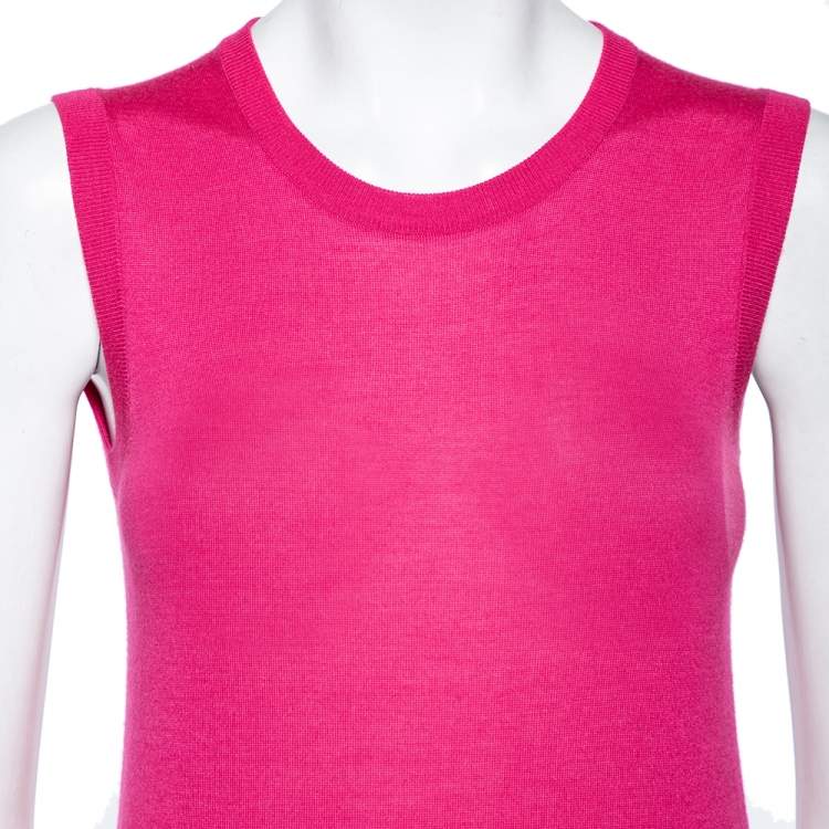 Pre Owned Dolce & Gabbana Pink Cashmere Silk Sleeveless Sweater S