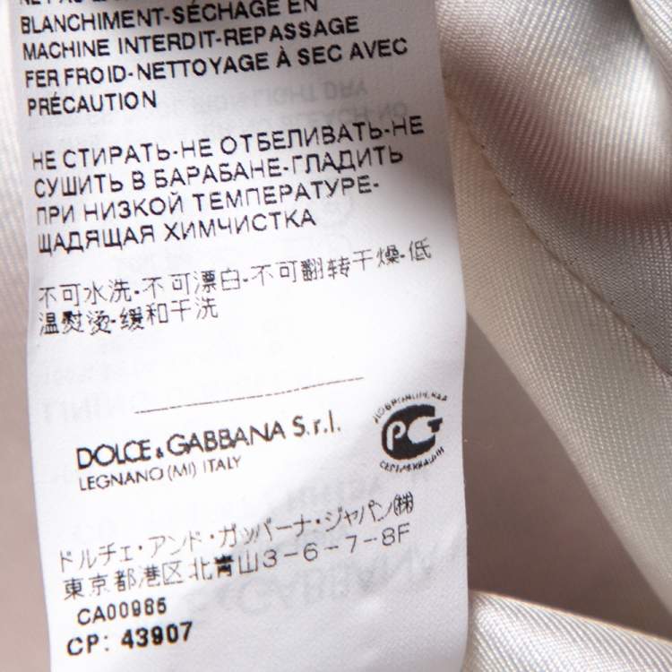 Pre Owned Dolce & Gabbana Majolica Print Silk Front Slit Maxi Dress L