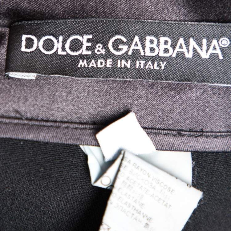Pre Owned Dolce & Gabbana Black Crepe Skirt Overlap Trousers L 