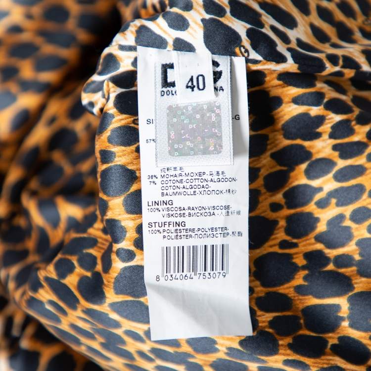 Pre Owned D&G Navy Blue Mohair Denim Trim Detail Button-Up Mini Skirt S 