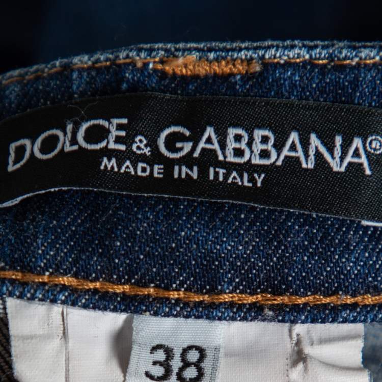 Pre Owned Dolce & Gabbana Faded Blue Denim Pantalone 5 Tasche Skinny Jeans S 