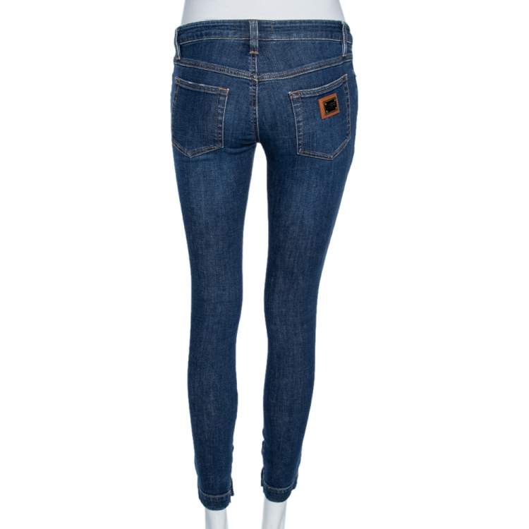 Pre Owned Dolce & Gabbana Faded Blue Denim Pantalone 5 Tasche Skinny Jeans S 
