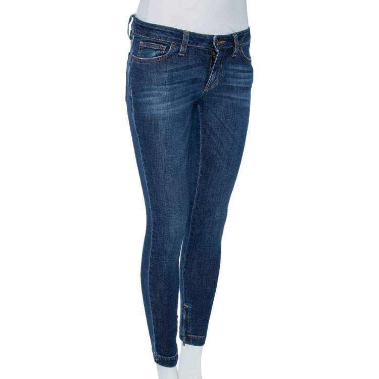 Pre Owned Dolce & Gabbana Faded Blue Denim Pantalone 5 Tasche Skinny Jeans S 