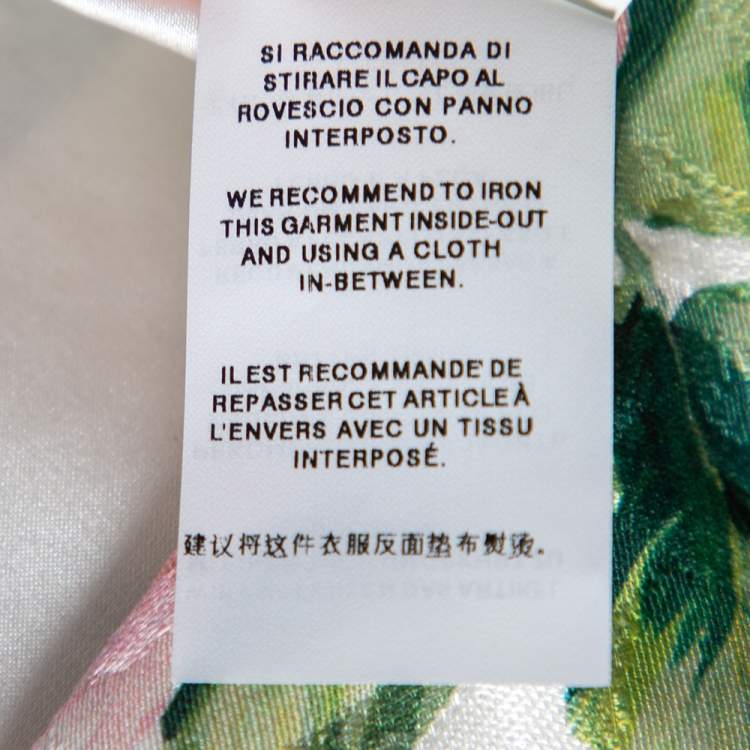 Pre Owned Dolce & Gabanna Rose & Stripes Print Silk Sleeveless Mini Dress XL 