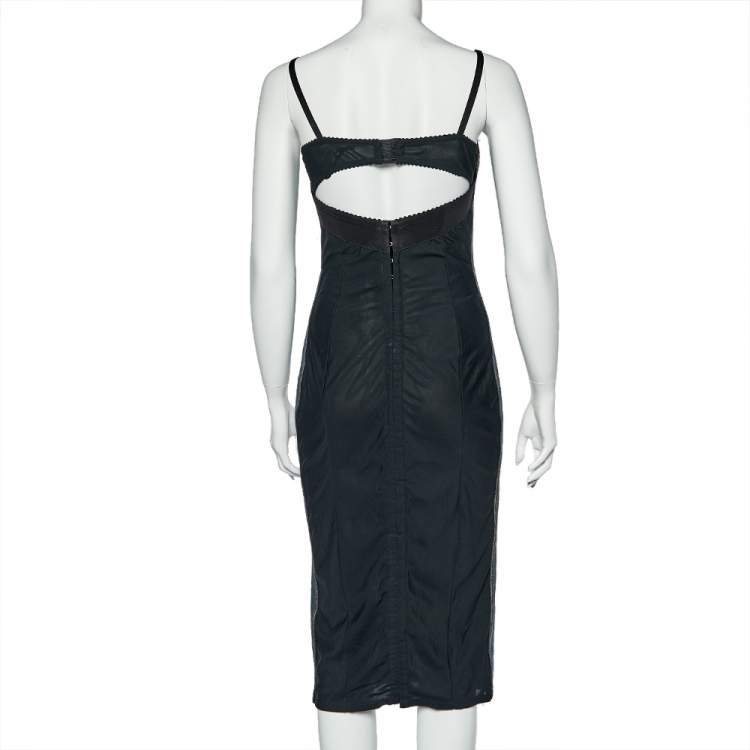 Pre Owned Dolce & Gabbana Vintage Blue Denim Corset Dress S