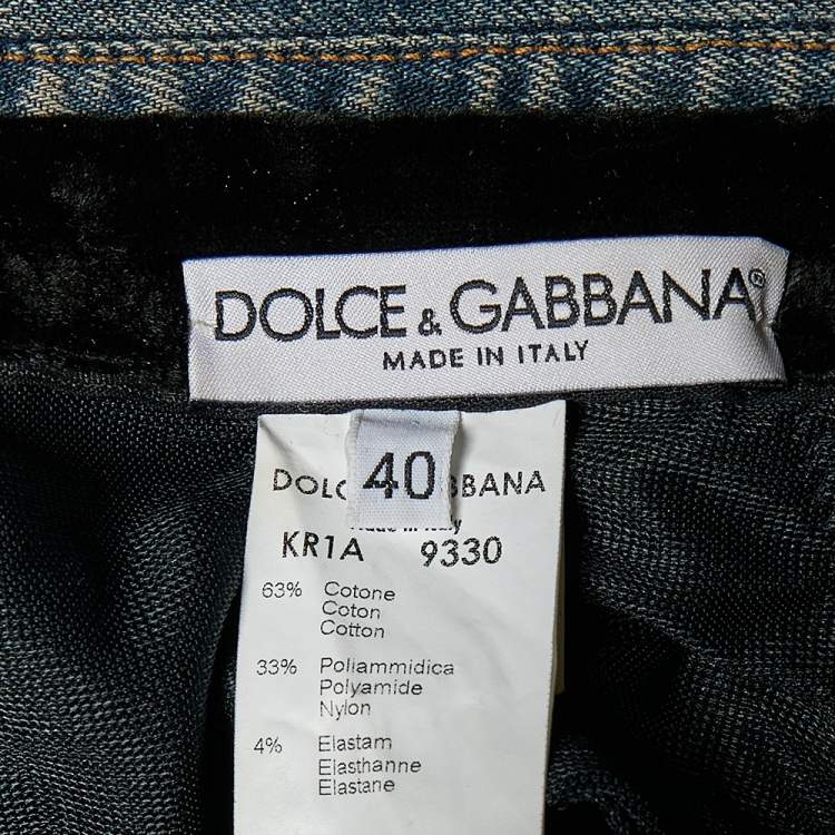 Pre Owned Dolce & Gabbana Vintage Blue Denim Corset Dress S