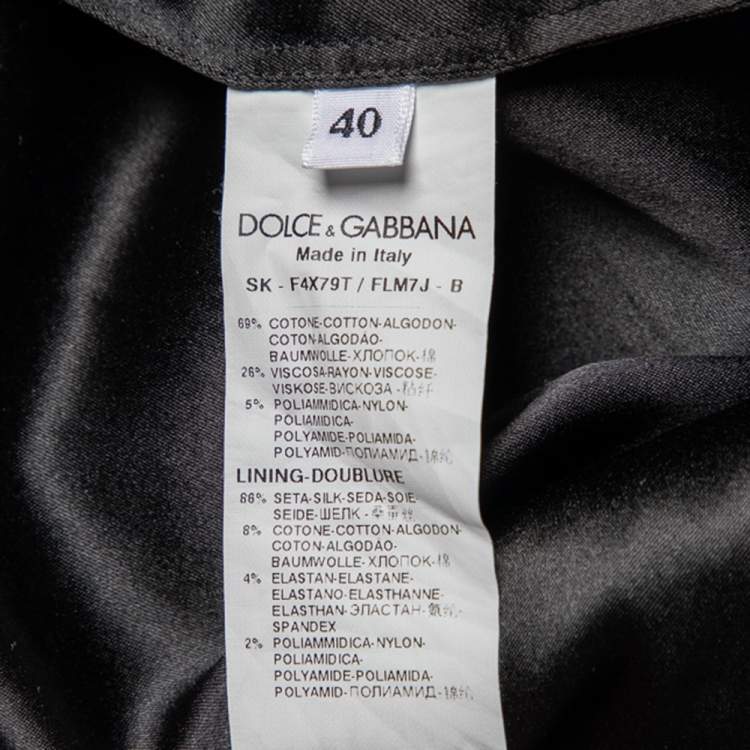 Pre Owned Dolce & Gabbana Black Lace Knee Length Skirt S