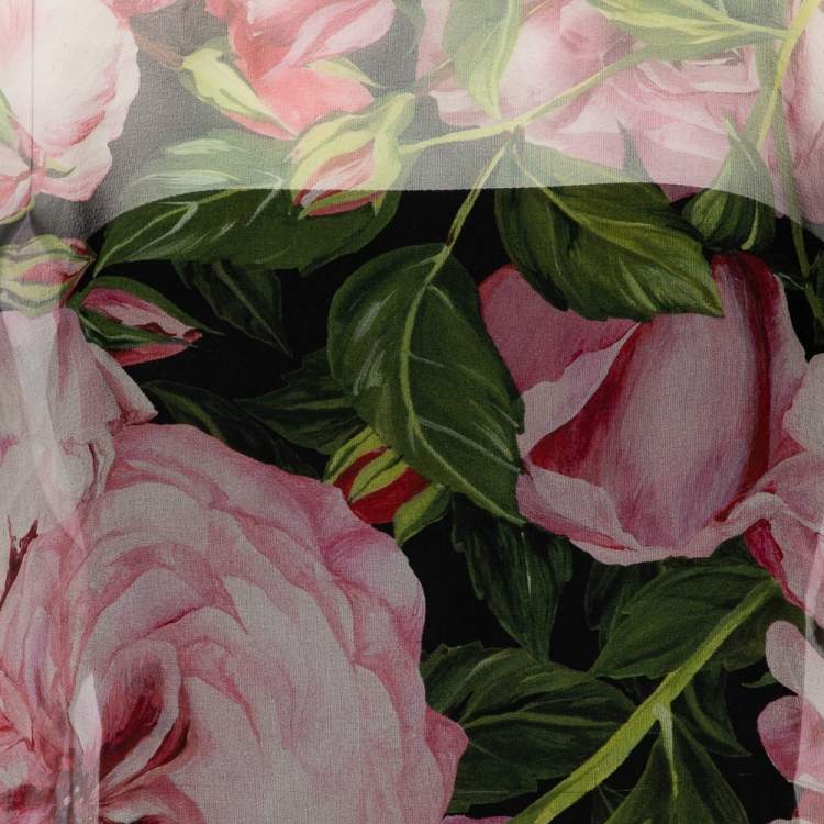 Pre Owned Dolce & Gabbana Multicolor Floral Printed Silk Top M
