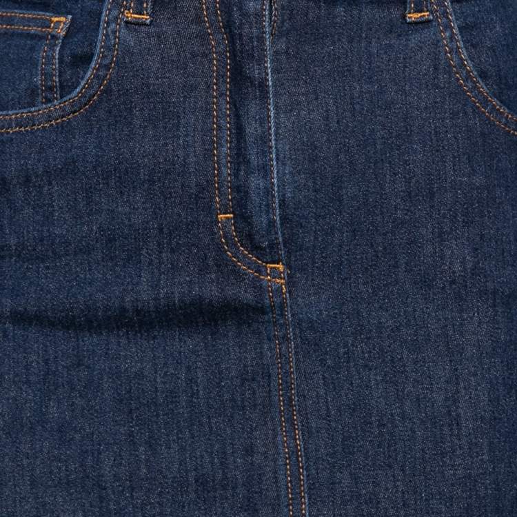 Pre Owned Dolce & Gabbana Blue Denim Short Skirt XS