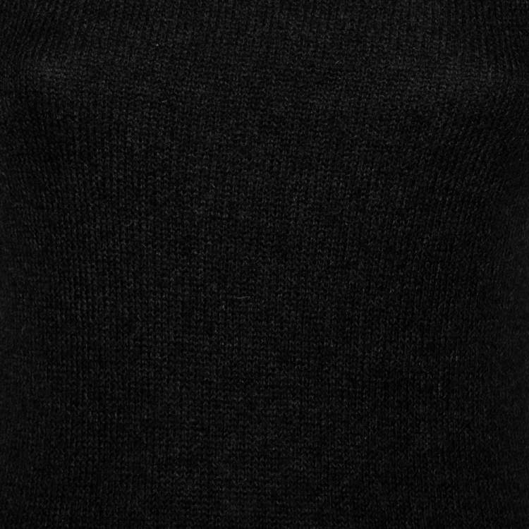 Pre Owned Dolce & Gabbana Black Wool And Knit Bodycon Skirt Detailed Midi Dress S