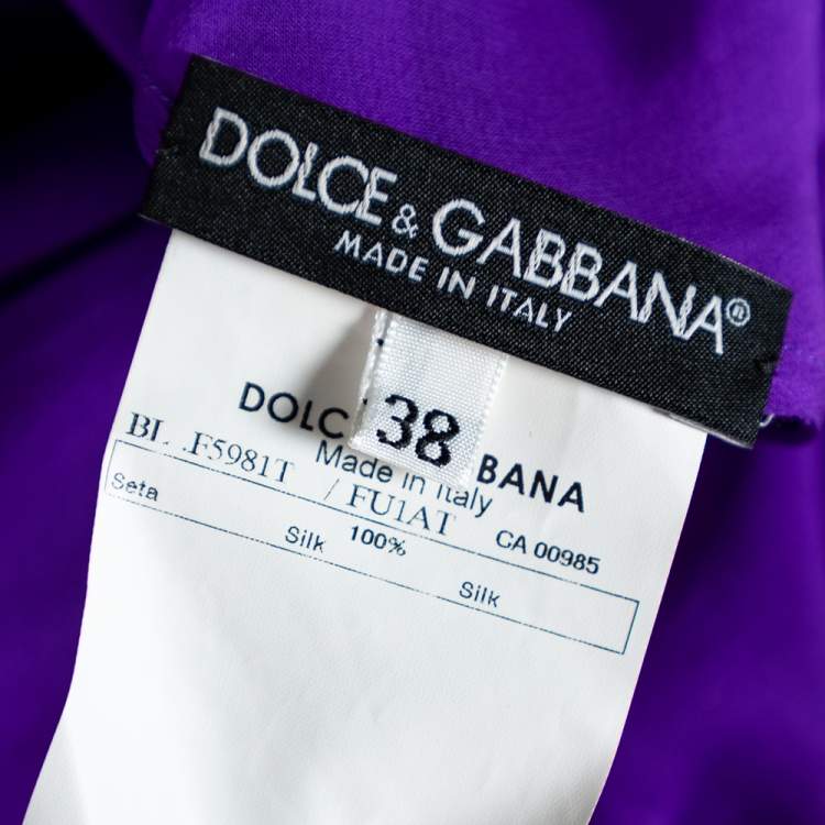 Pre Owned Dolce & Gabbana Purple Silk Chiffon Layered Top S