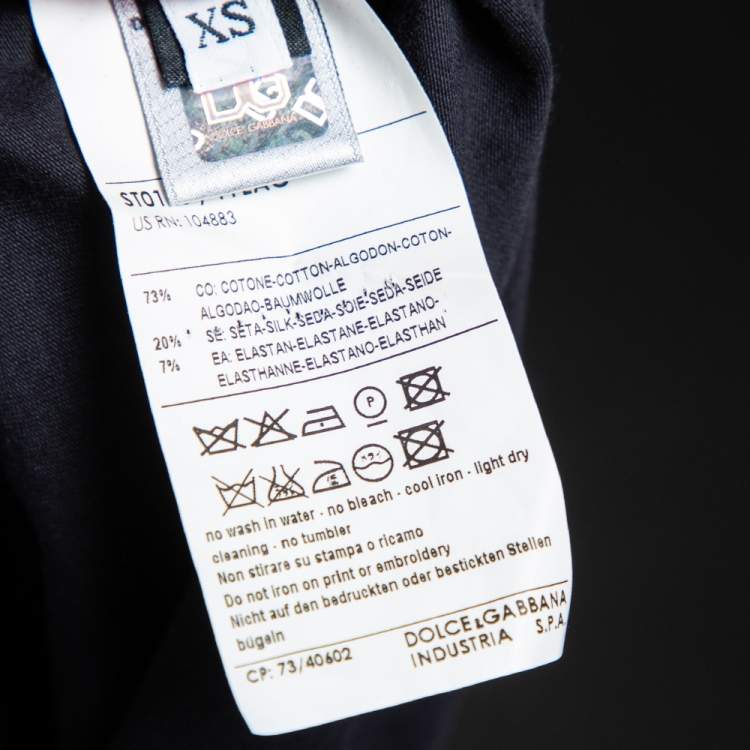 مملوكة مسبقًا Dolce & Gabbana Black Logo Printed Cotton Knit And Silk Neck Tie Detail T-Shirt XS