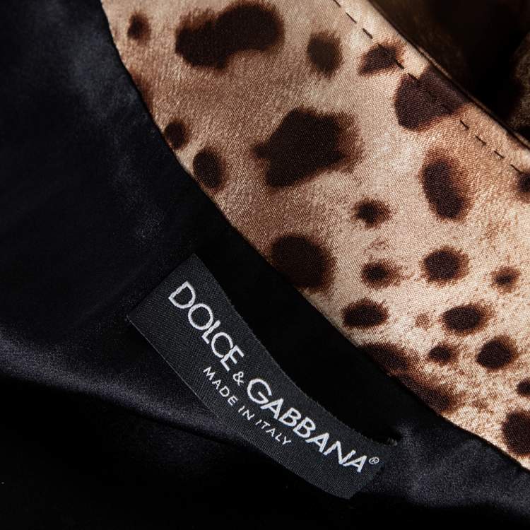 Pre Owned Dolce & Gabbana Animal Printed Silk Coat S