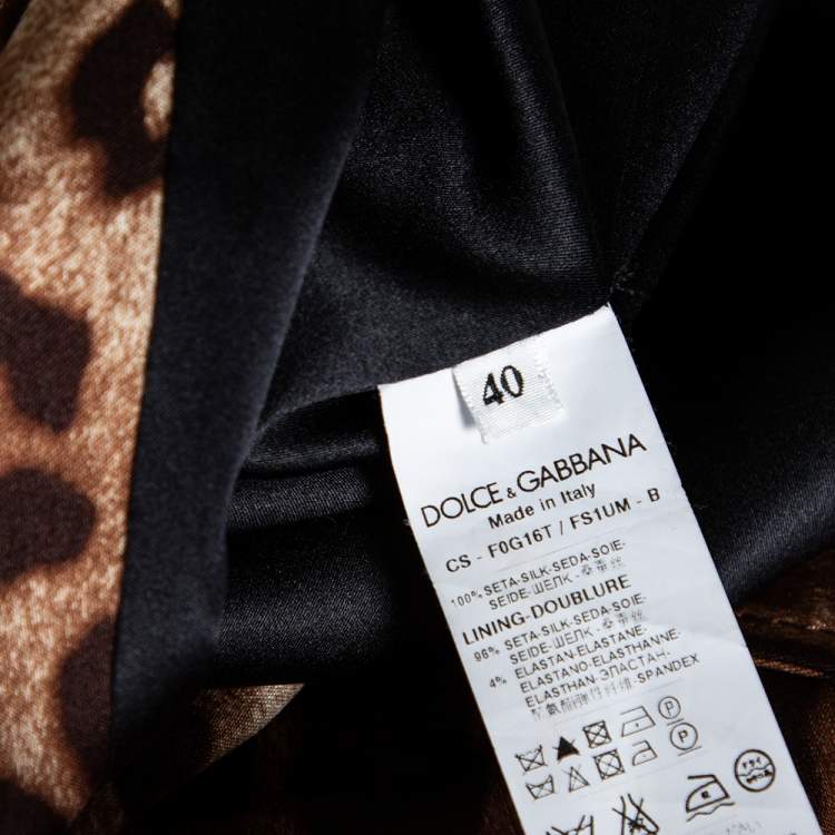 Pre Owned Dolce & Gabbana Animal Printed Silk Coat S