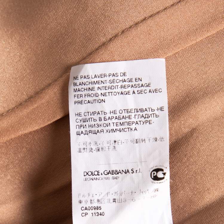 Pre Owned Dolce & Gabbana Metallic Floral Lace Long Sleeve Gown S 