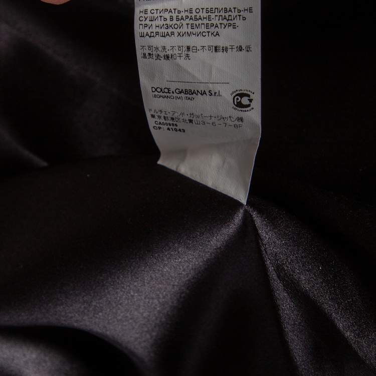 Pre Owned Dolce & Gabbana Black Floral Printed Silk Pencil Skirt S